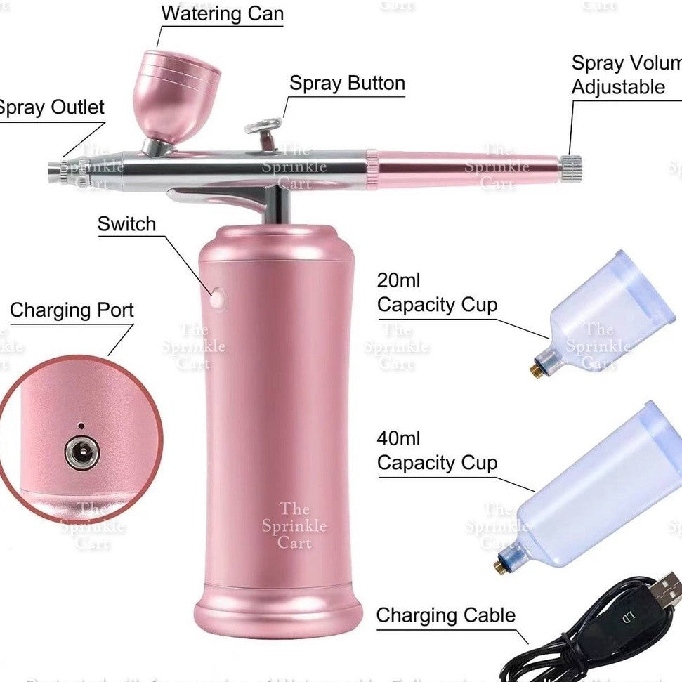 High Quality Portable Automatic Airbrush Spray Gun Compressor Kit Rechargeable for Cake Decoration and Nail Art TSC