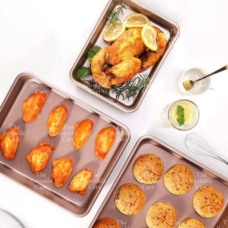 Non stick Golden Cupcake Molder Loaf Bento Pan Cake Oval Molder Square Pan Japanese Cheesecake