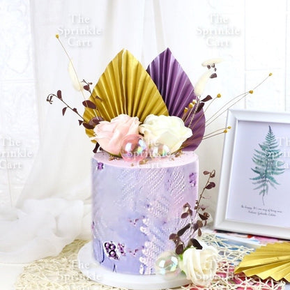Leaf Round Paper Fan Butterfly Lady Girl Star Cake Topper Decoration TSC