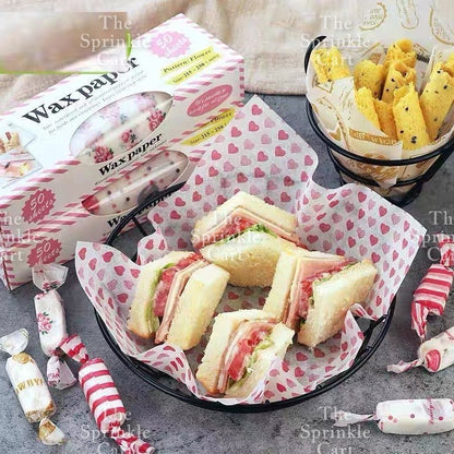 Bento Cake Box Clamshell Wax Paper Non grease Food Wrapper TSC