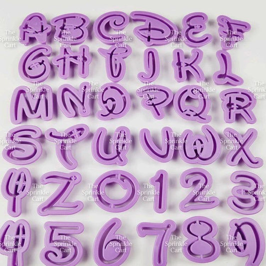 36pcs Disnney Font Fondant Letter Alphabet Number Cutter TSC
