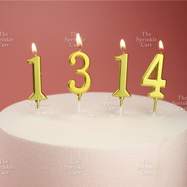 0-9 Set Number Candle and Acrylic Number Topper for Birthday Anniversary Cake Decoration