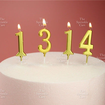 0-9 Set Number Candle and Acrylic Number Topper for Birthday Anniversary Cake Decoration