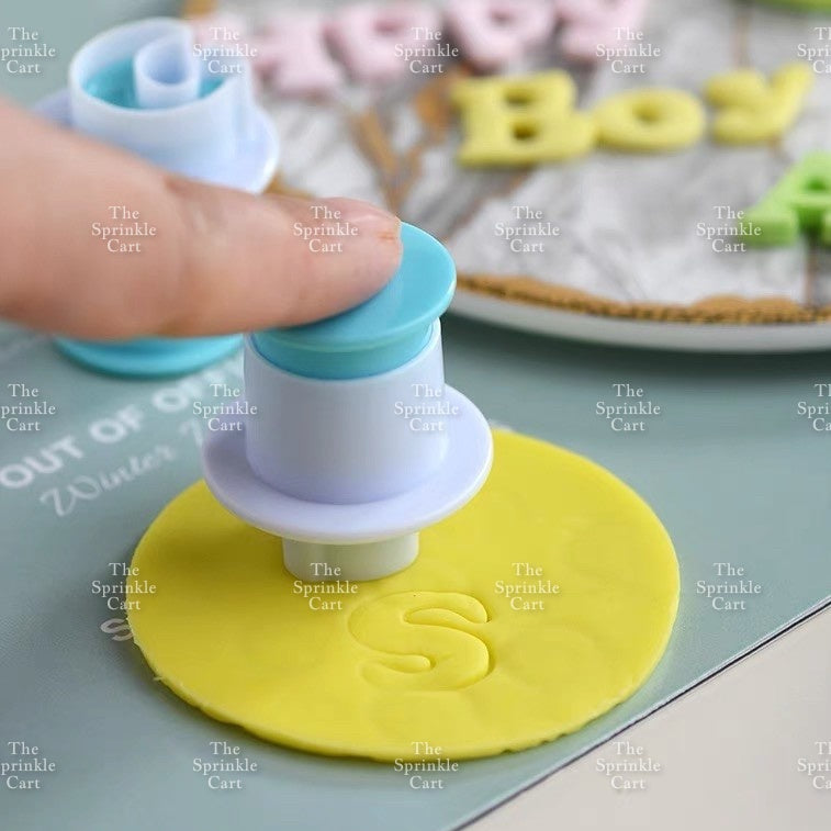 Alphabet & Number Molder Stamp Plunger Set for Fondant Lettering