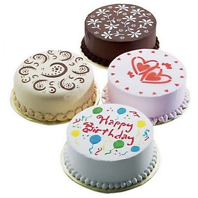 4pcs Powder Sugar Confectioner Sift Stencil for Cake Decoration