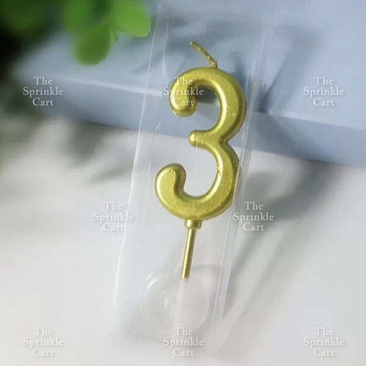 Number Candle for Birthday Cake Party Supplies Gold and Silver TSC