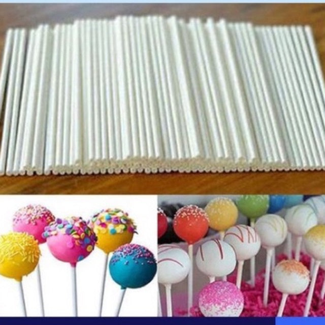 Cake Pop and Lollipop Sticks Thick Hard Paper Solid Core