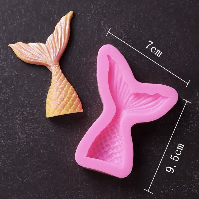 Mermaid Theme Toy Topper Silicone Molder Stencil for Cake Decoration TSC
