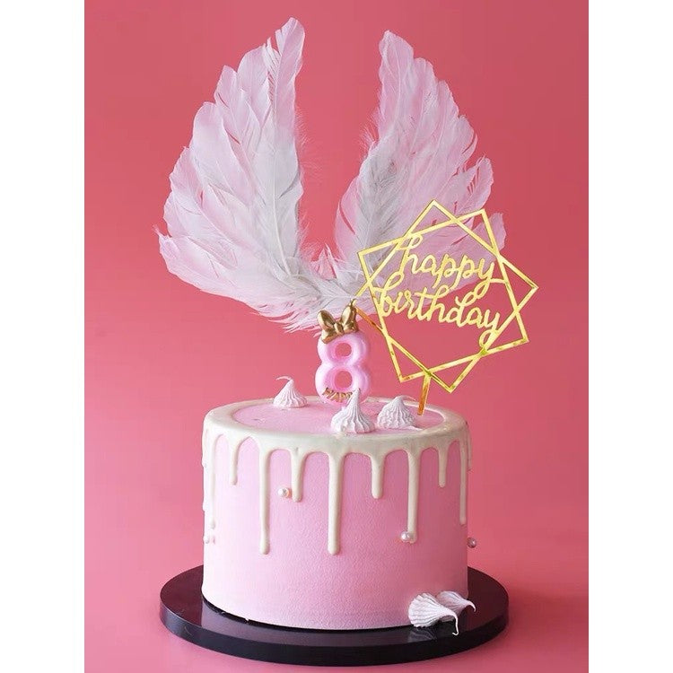Princess Theme Number Candle Pink with Gold Bow for Birthday Cake Party Supplies TSC