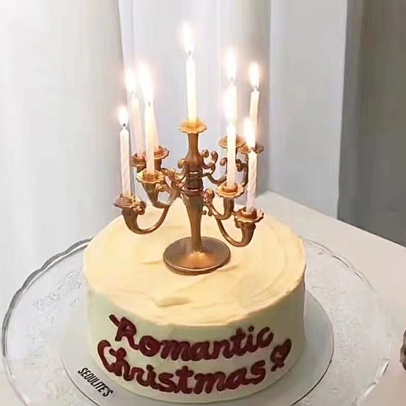 Chandelier Candelabra Cake Topper with Candles TSC