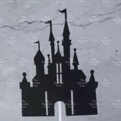 Glitter &Printed Paper Birthday Love Castle Cake Topper Decoration TSC