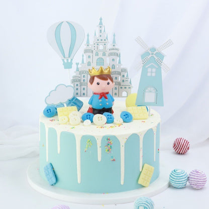 Castle Prince Princess Baby Cake Toy Acrylic and Paper Topper Decoration TSC