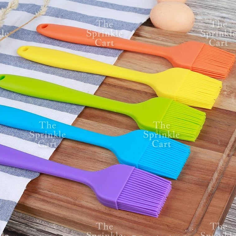 1-pc Non-Stick Random Color Silicone Spatula and Brush for Baking Cooking Heat Resistant