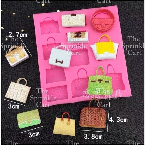 Fashion Women Handbags Silicone Molder for Cake Decoration and DIY Craft TSC