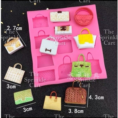 Fashion Women Handbags Silicone Molder for Cake Decoration and DIY Craft TSC