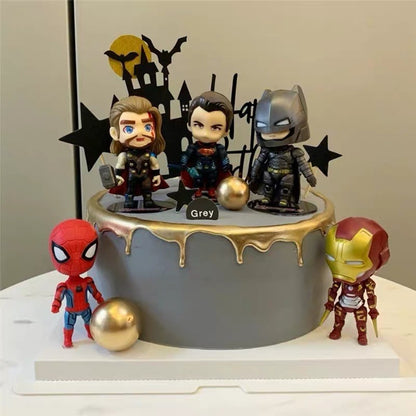 Superhero League  and Transportation Vehicle Boy Theme Cake Toy Topper Decoration TSC