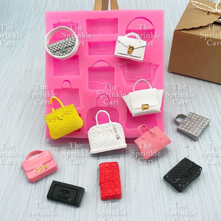 Fashion Women Handbags Silicone Molder for Cake Decoration and DIY Craft TSC