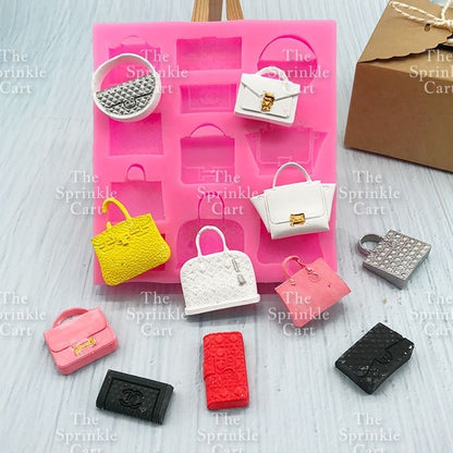 Fashion Women Handbags Silicone Molder for Cake Decoration and DIY Craft TSC