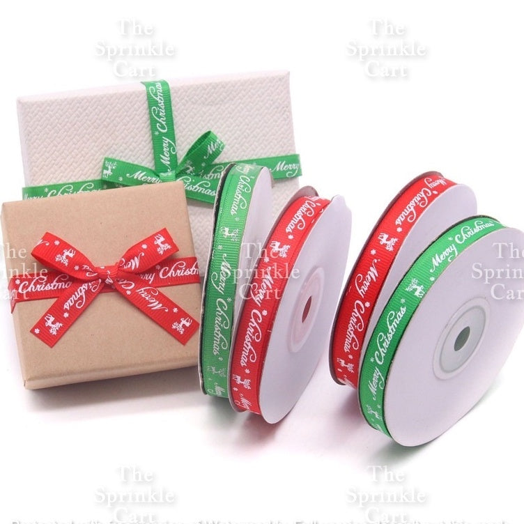 Christmas Ribbon Holidays Satin Ribbon Gift Christmas Happy Birthday Ribbon  theme Packaging