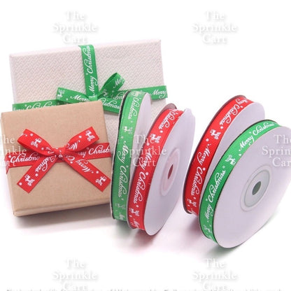Christmas Ribbon Holidays Satin Ribbon Gift Christmas Happy Birthday Ribbon  theme Packaging