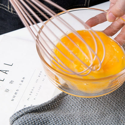 Pastel Color Silicone Whisk Egg Beater 10” Clear Handle Stirring Mixer Kitchen Gadget Baking