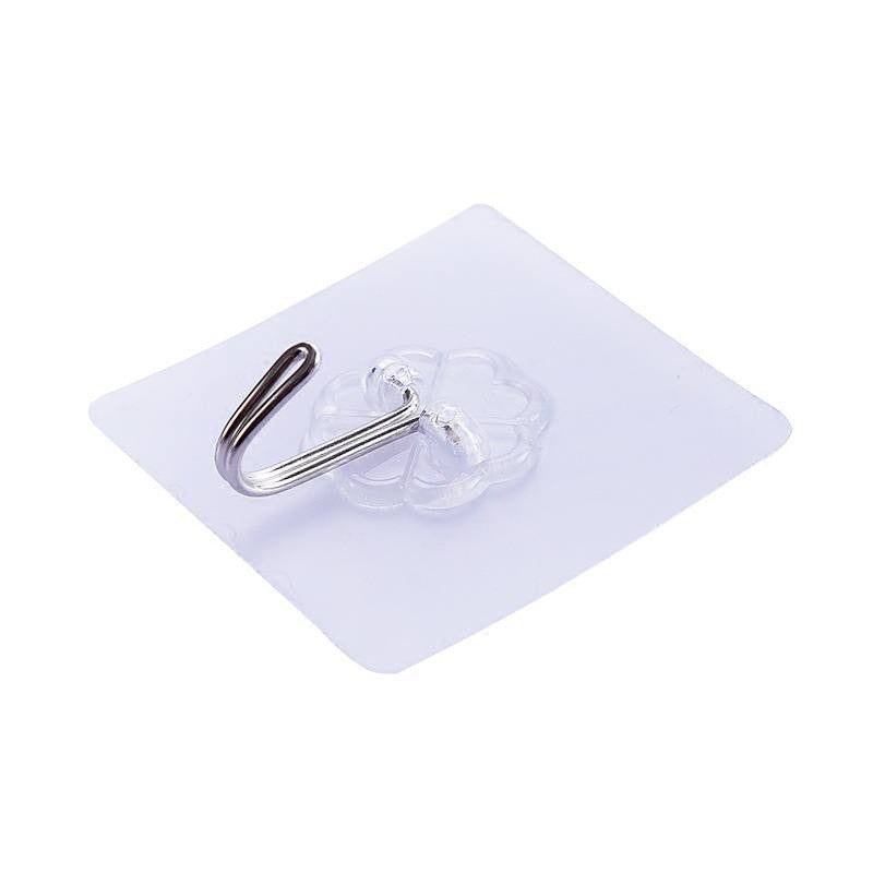 Self Adhesive Transparent Plastic Wall Hook Nail-Free Non-trace TSC