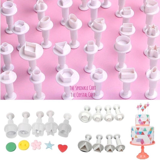 Fondant Cake Plunger Gumpaste Shapes Round Triangle Hexagon Heart Blossom Flower