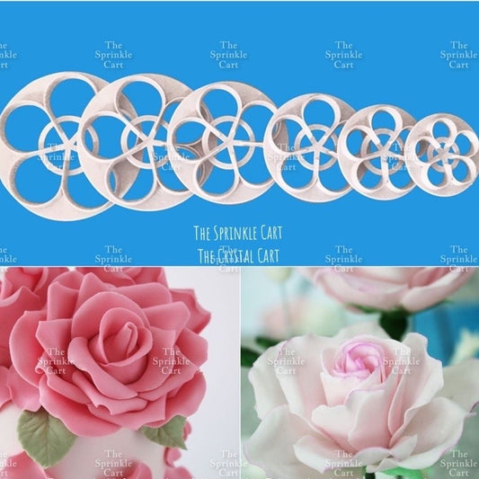 6pcs Flower Molder Cutter for Fondant Cake Decoration and DIY Craft TSC