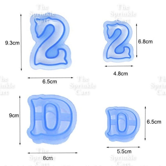Big Size Uppercase Letter and Number Molder Cutter Set for Fondant Cake Decoration and DIY Craft TSC