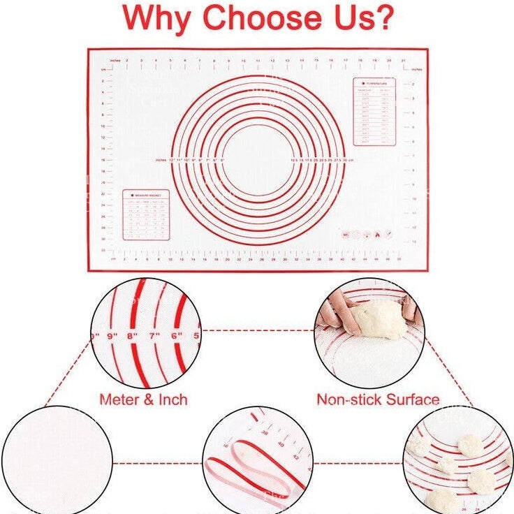 Non Stick Silicone Mat Kneading Dough Mat Cake Pad Silicone Non Slip Mat
