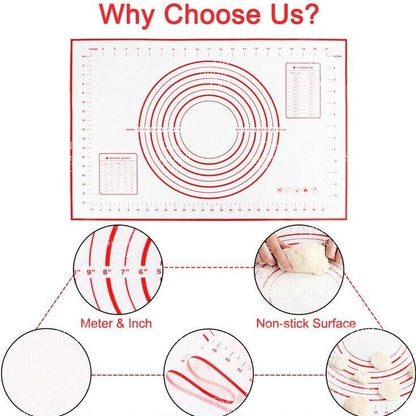 Non Stick Silicone Mat Kneading Dough Mat Cake Pad Silicone Non Slip Mat
