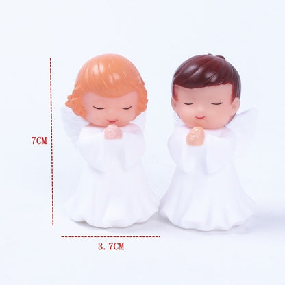 Angel Cake Topper Happy Christening Baptism Moon Baby Wings Cake Topper Decoration Baby Theme
