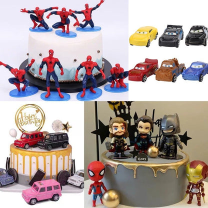 Superhero League  and Transportation Vehicle Boy Theme Cake Toy Topper Decoration TSC