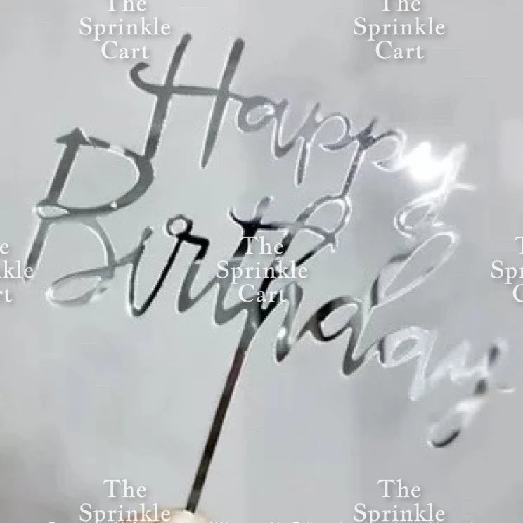 Acrylic Glitter Paper Happy Birthday Mr & Mrs Girl Boy Cake Topper Party Supplies