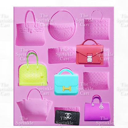 Fashion Women Handbags Silicone Molder for Cake Decoration and DIY Craft TSC