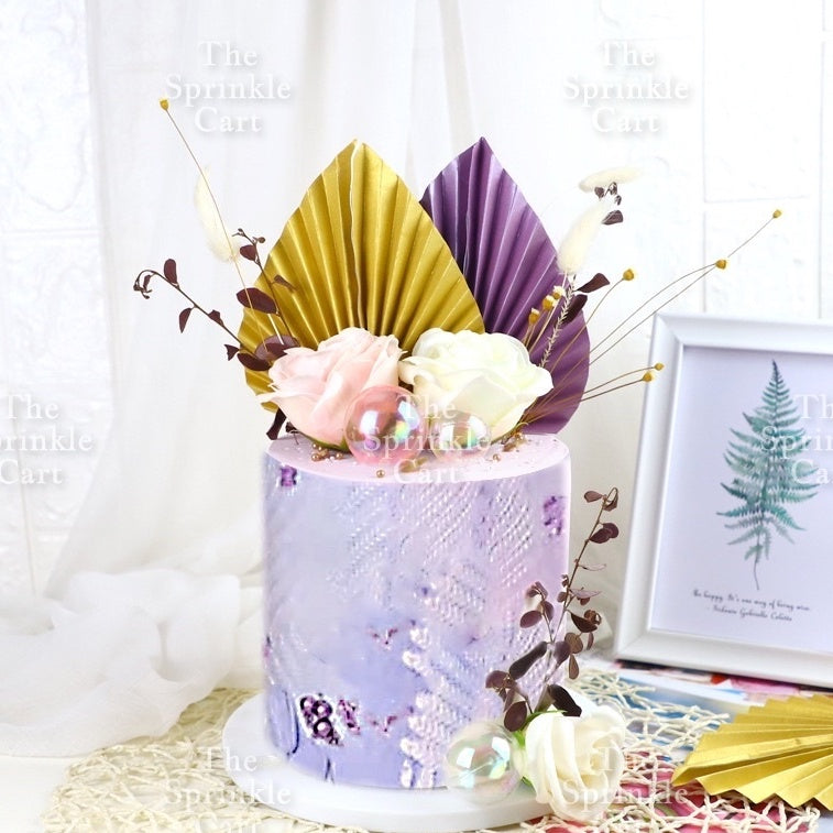 Leaf Fan Cake Toppers Paper Folding Butterfly Paper Topper Mini Paper Fan Round Cake Decoration