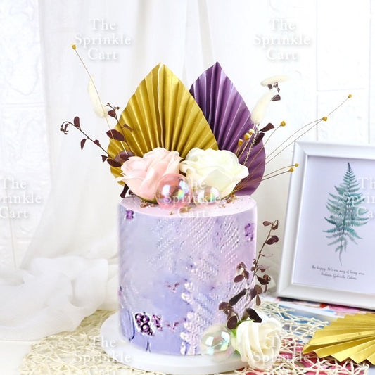 Leaf Fan Cake Toppers Paper Folding Butterfly Paper Topper Mini Paper Fan Round Cake Decoration