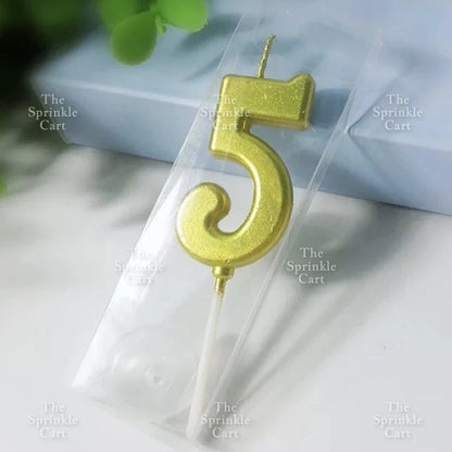 Number Candle for Birthday Cake Decor Party Supplies Gold 0-9