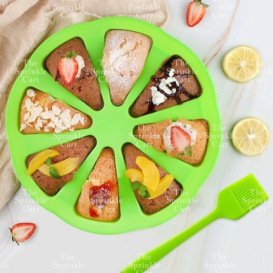 8-hole Triangle Sliced Cake Silicone Molder Portioned Dough Baking TSC