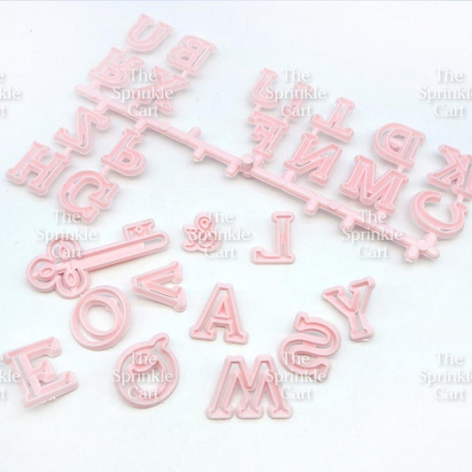 Pink Color Letter & Number Fondant DIY Cutter Marker Tool TSC