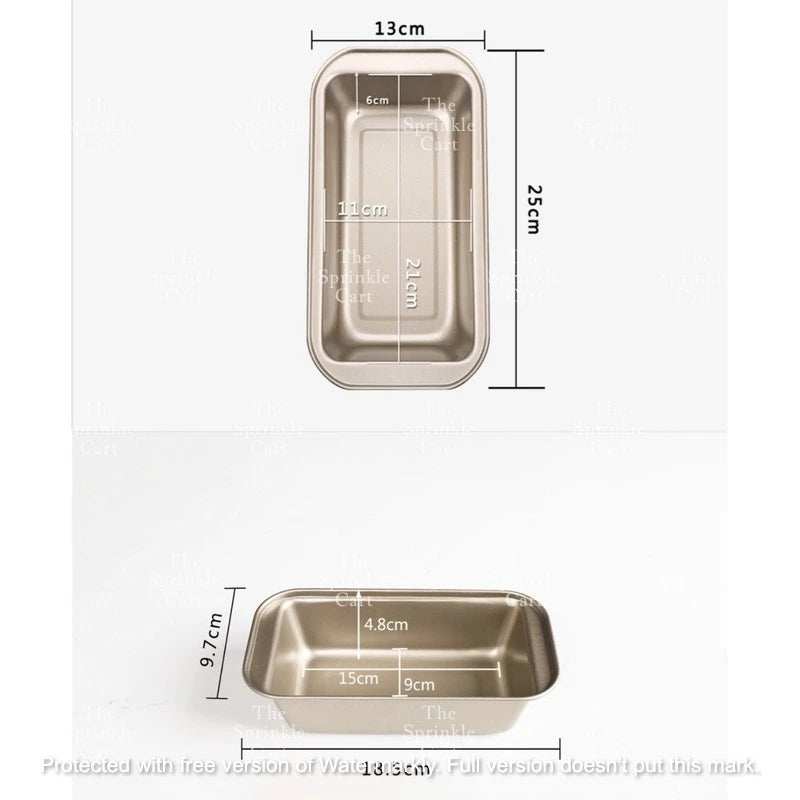 Non stick Golden Cupcake Molder Loaf Bento Pan Cake Oval Molder Square Pan Japanese Cheesecake