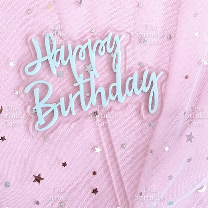 Acrylic Glitter Paper Happy Birthday Mr & Mrs Girl Boy Cake Topper Party Supplies