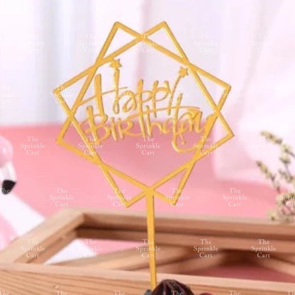 Acrylic Glitter Paper Happy Birthday Mr & Mrs Girl Boy Cake Topper Party Supplies