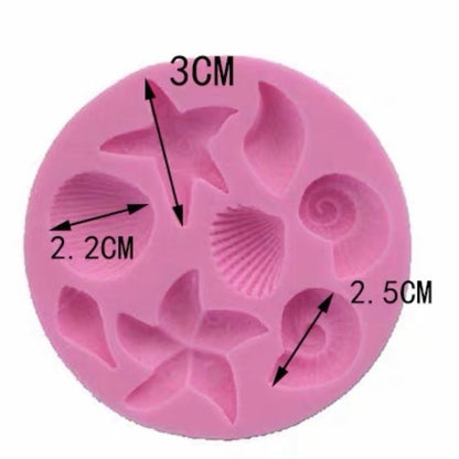 Mermaid Theme Toy Topper Silicone Molder Stencil for Cake Decoration TSC