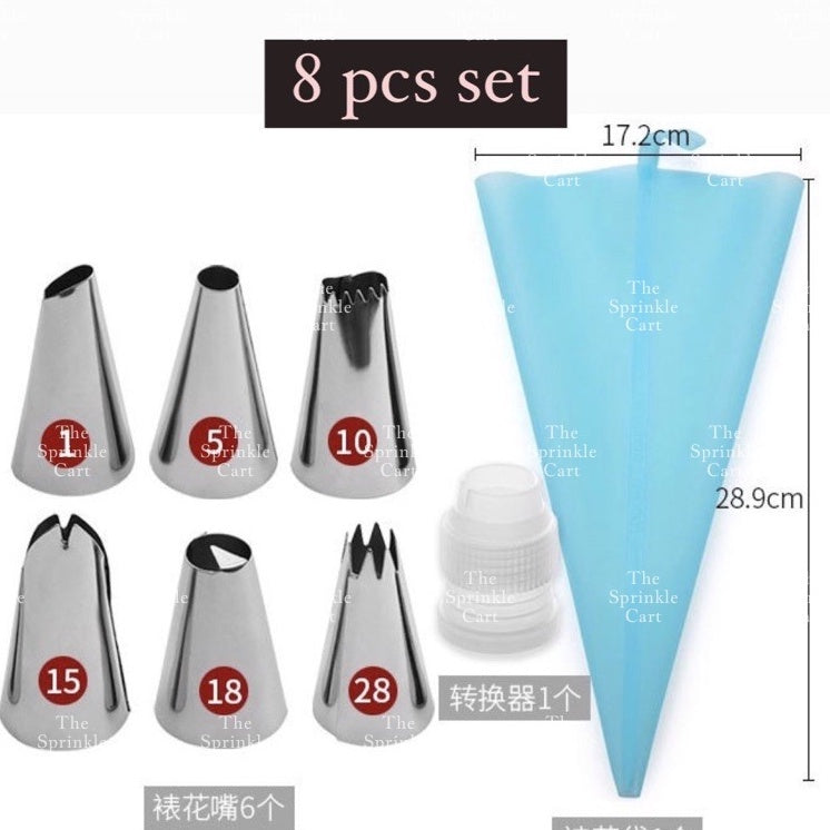 Nozzle Set with Piping Bag for Icing Cake Decoration TSC