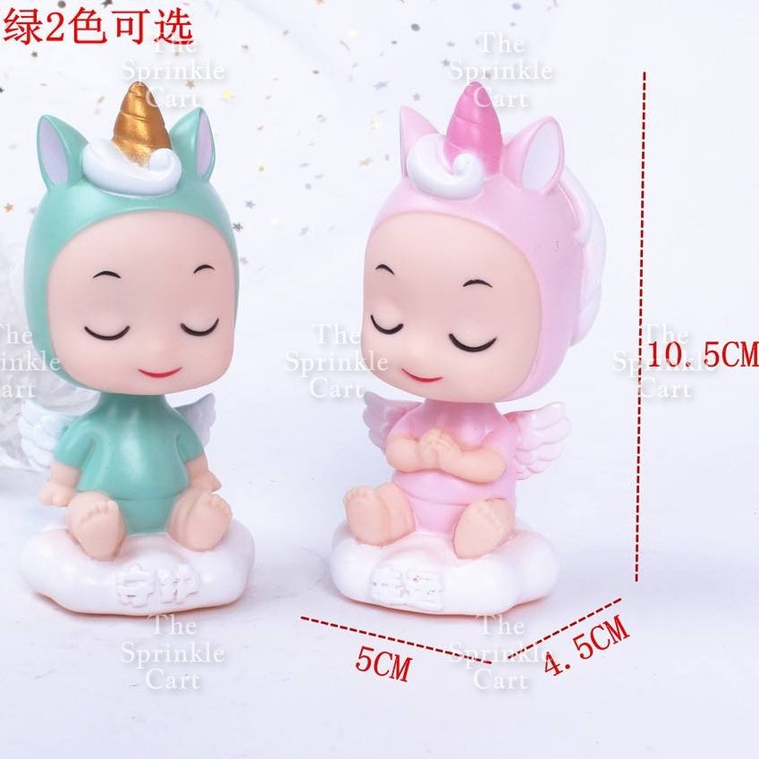 Angel Cake Topper Happy Christening Baptism Moon Baby Wings Cake Topper Decoration Baby Theme