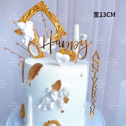 Right Angle Acrylic Happy Birthday Cake Topper TSC