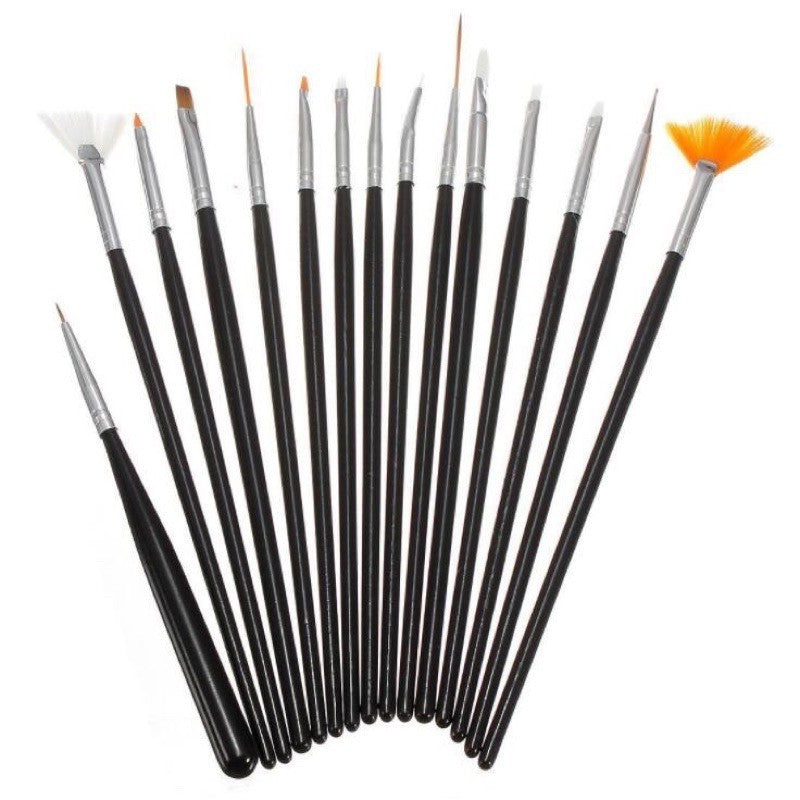 15pcs Decorating Brush Set for Baking and DIY Nail Arts Use TSC