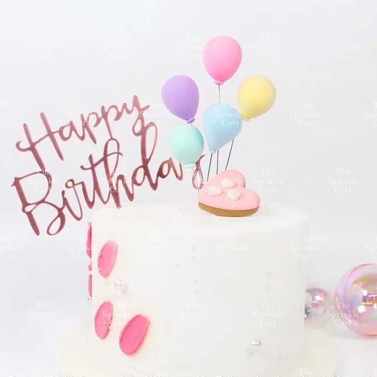 Acrylic Glitter Paper Happy Birthday Mr & Mrs Girl Boy Cake Topper Party Supplies