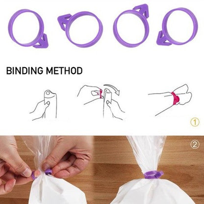 5pcs Reusable Silicone Pastry Piping Bag Tie TSC